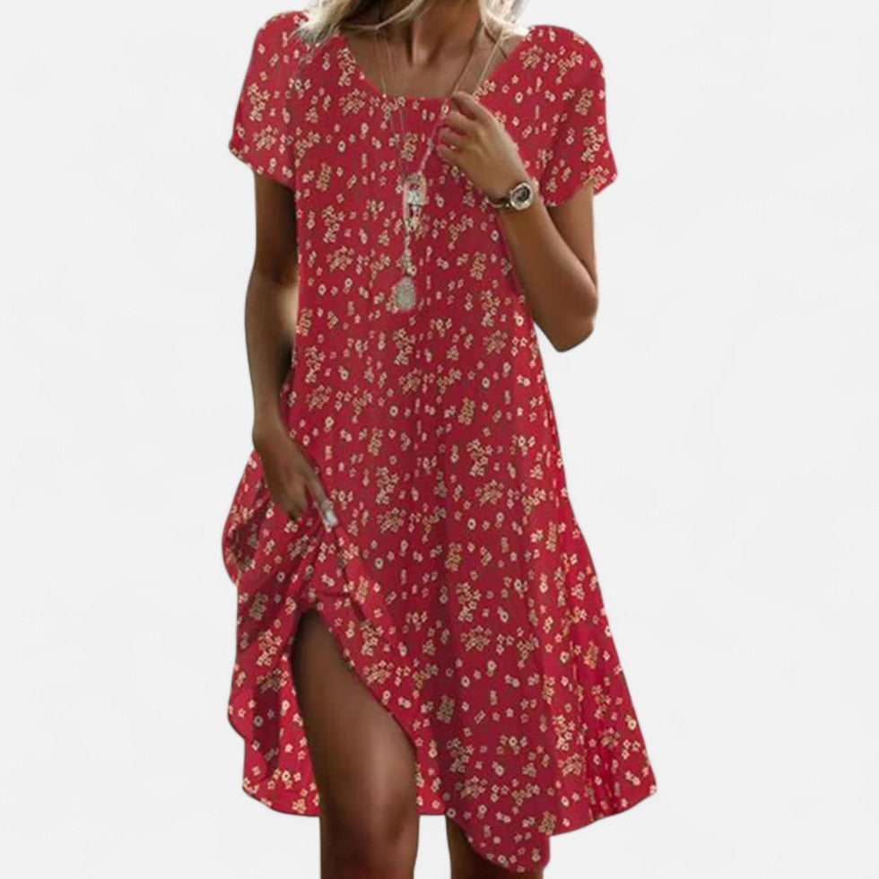 Luftiges Sommerkleid mit kurzen Ärmeln für Damen