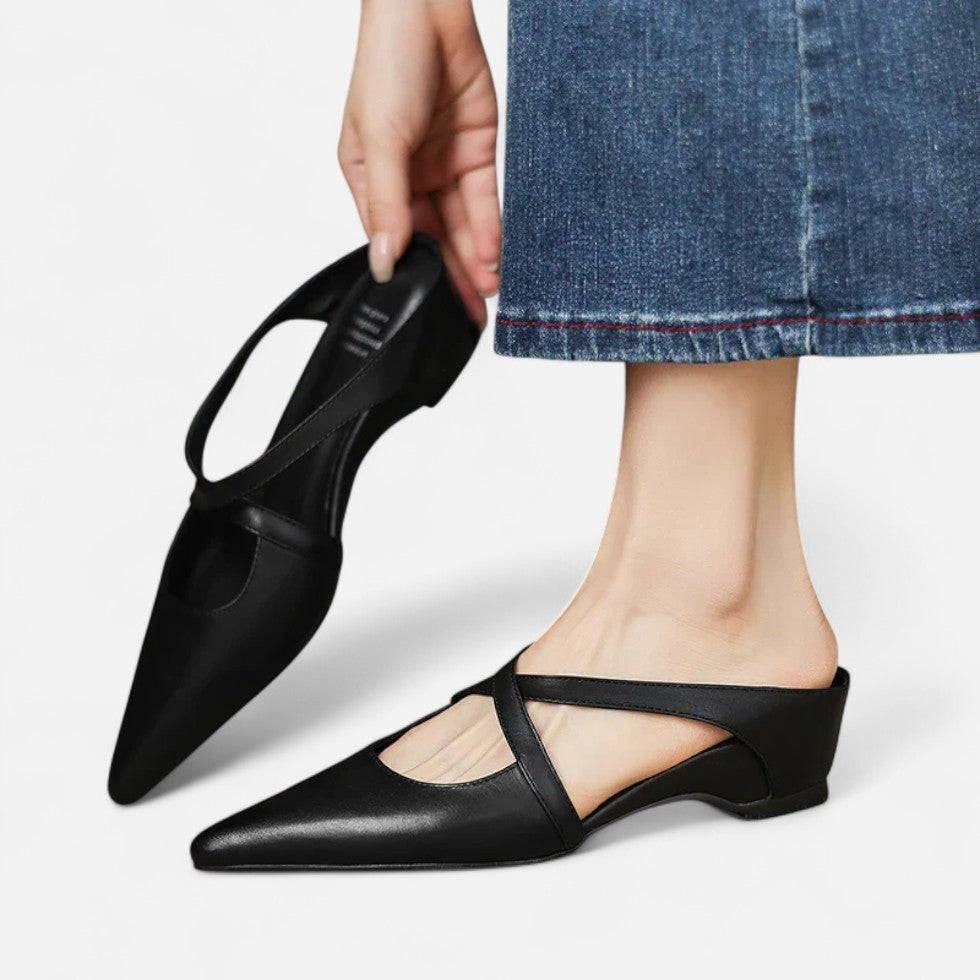 Spitze Flats mit Riemchen für Damen
