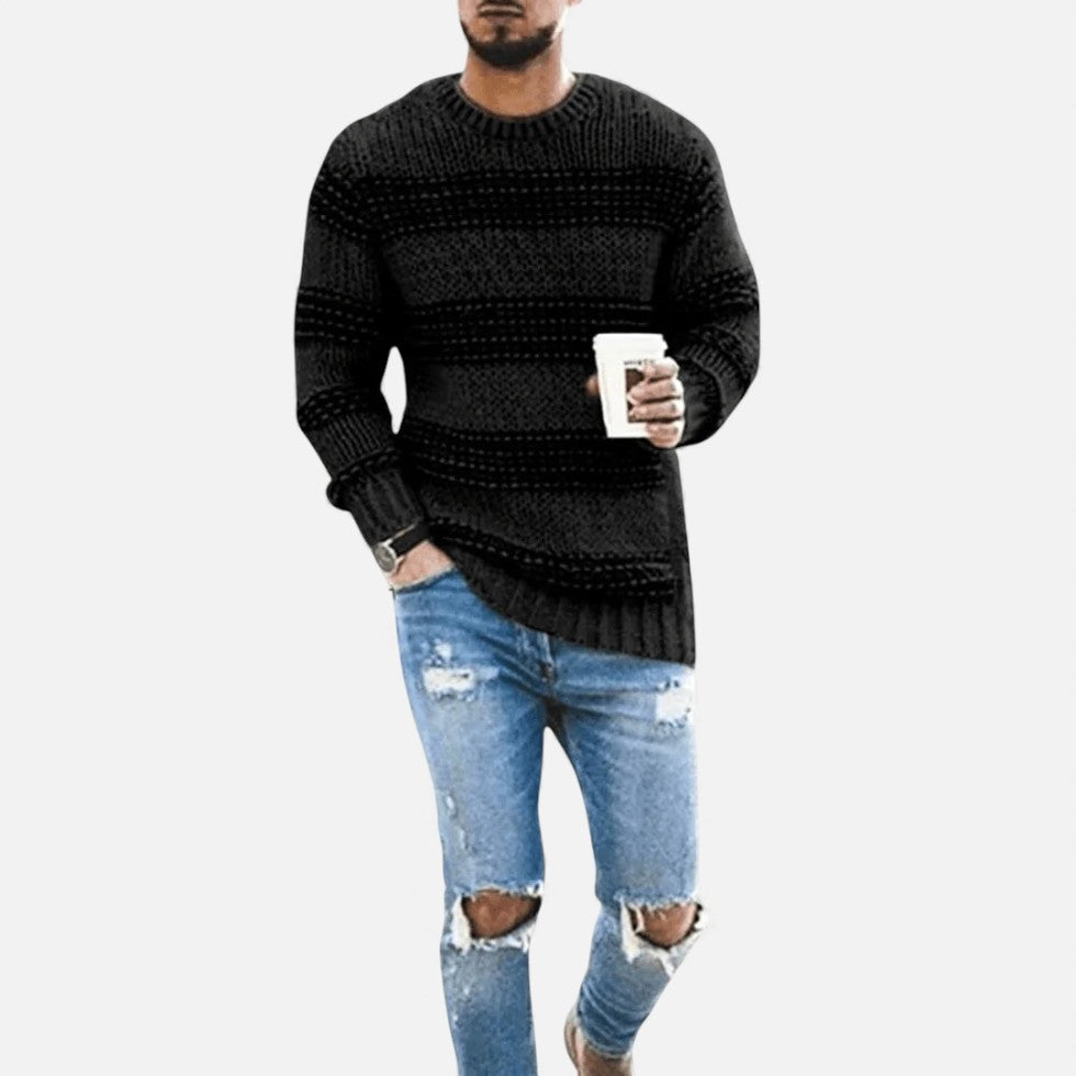 Herren Gestreifter Strickpullover