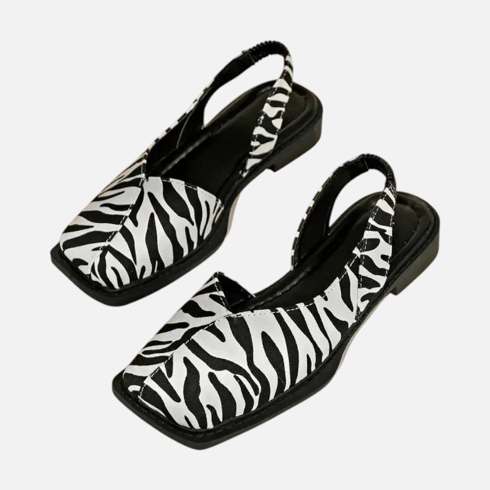 Slingback Ballerinas mit eckiger Zehenpartie