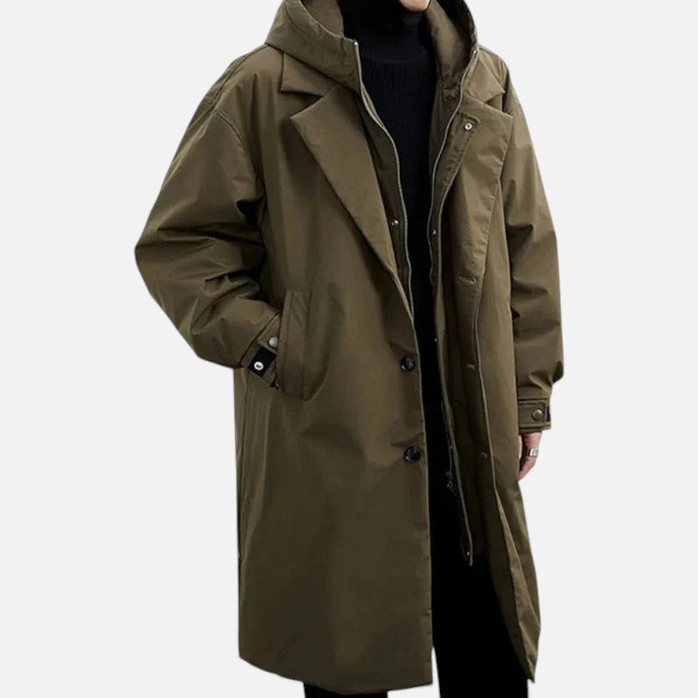 Herren Trenchcoat mit Kapuze