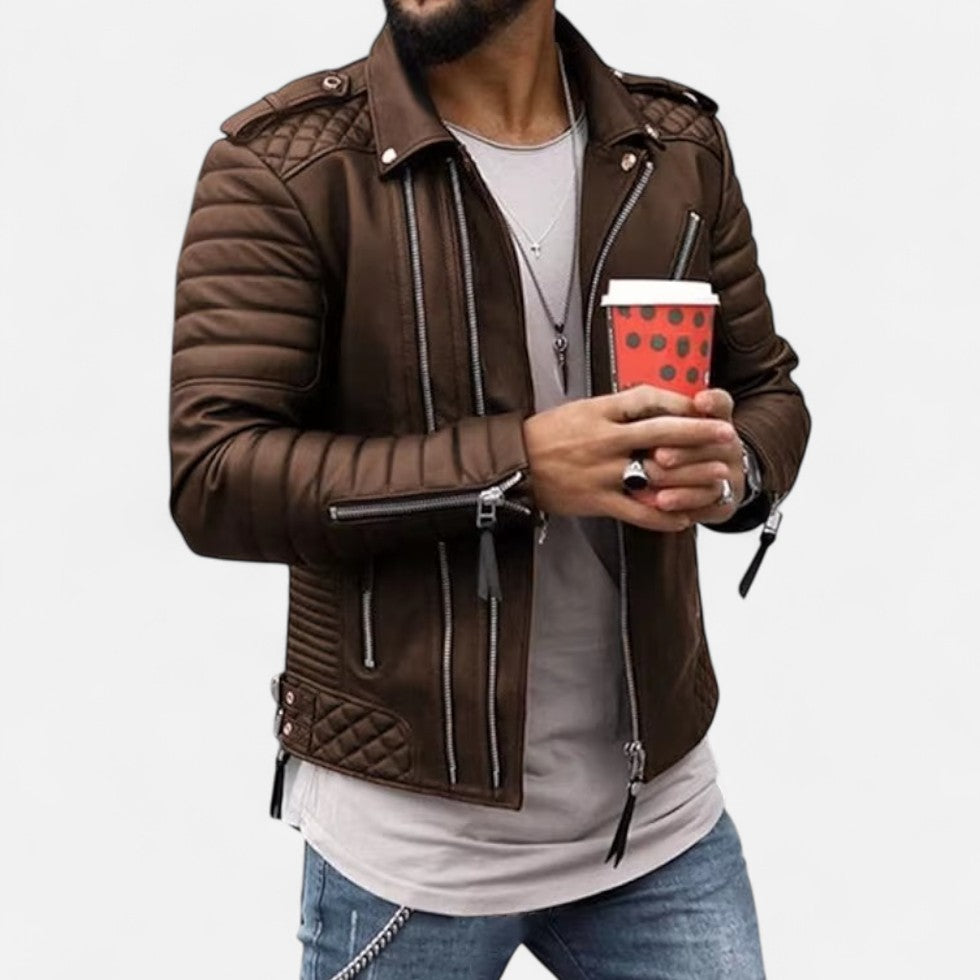 Steppoptik Kunstlederjacke für Herren