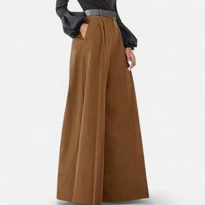 Weit geschnittene High Waist Hose für Damen