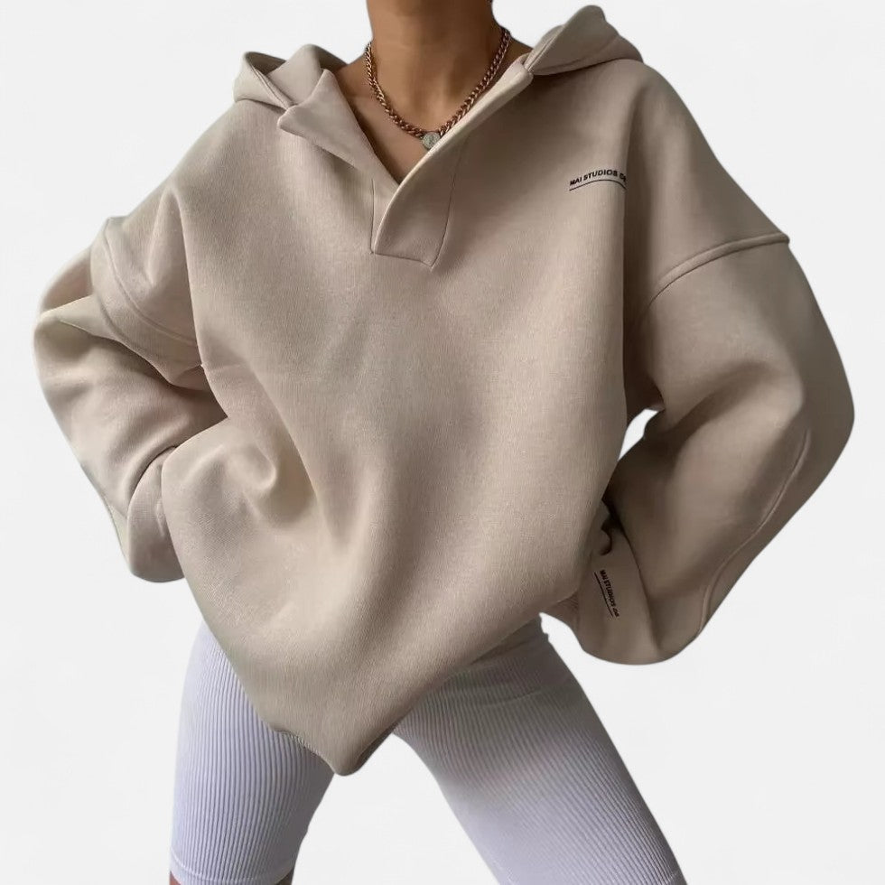 Sweatshirt mit Kragen und Oversize Passform
