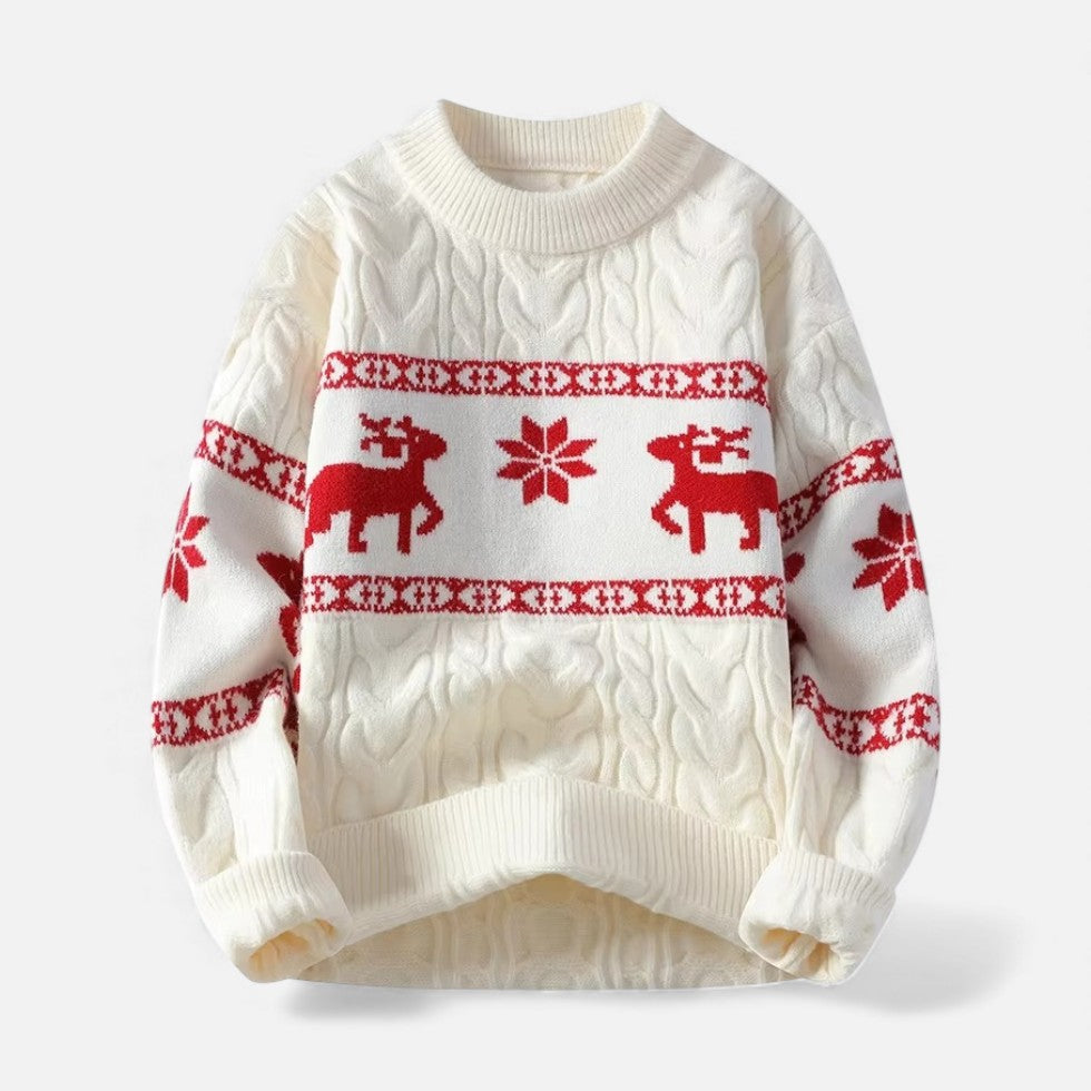 Weihnachtspullover mit Rentiermotiv