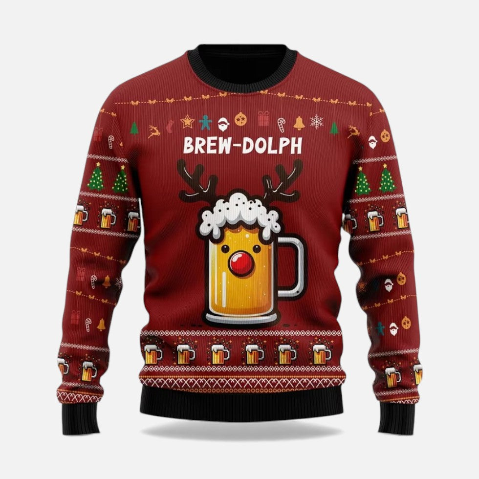 Weihnachtspullover Herren im Winterstil mit Motiv