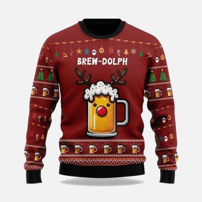 Weihnachtspullover Herren im Winterstil mit Motiv