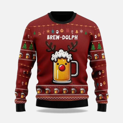 Weihnachtspullover Herren im Winterstil mit Motiv