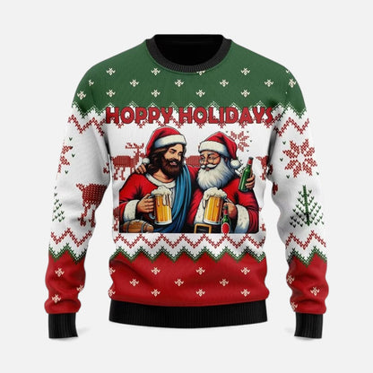 Weihnachtspullover Herren im Winterstil mit Motiv