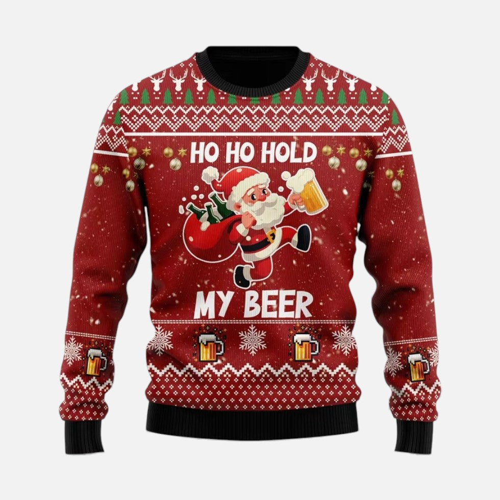 Weihnachtspullover Herren im Winterstil mit Motiv