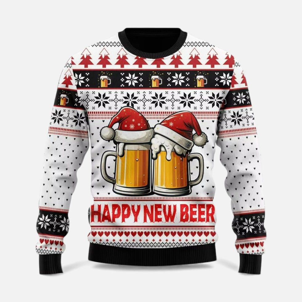 Weihnachtspullover Herren im Winterstil mit Motiv