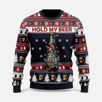 Weihnachtspullover Herren im Winterstil mit Motiv