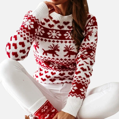 Weihnachtspullover Damen mit Rentiermotiv