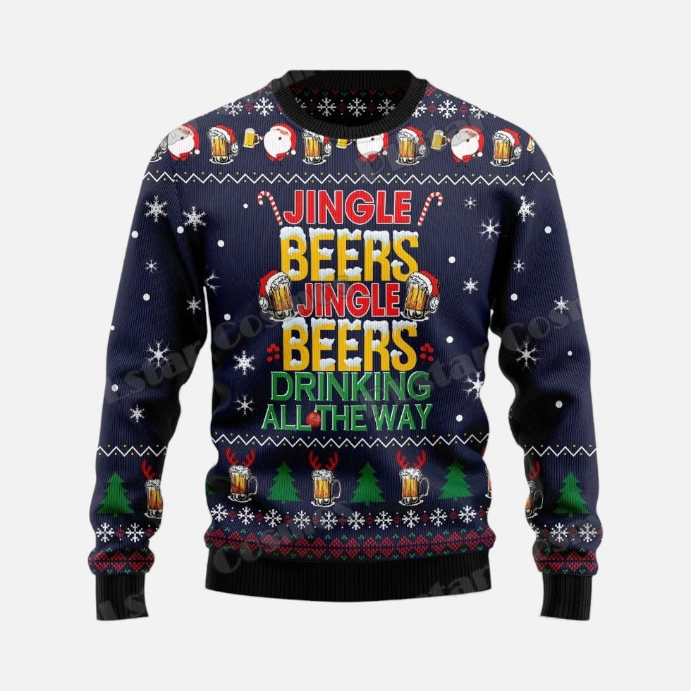 Weihnachtspullover Herren mit Humorvollem Partyprint