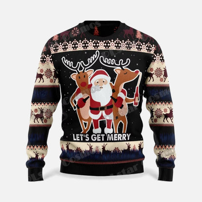 Weihnachtspullover Herren mit Humorvollem Partyprint