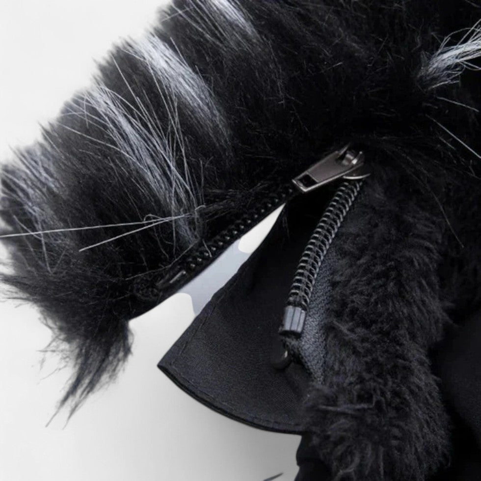 Herren Winterjacke mit Kapuze und Kunstfellkragen