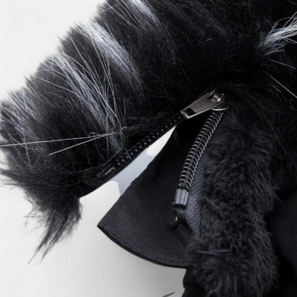 Herren Winterjacke mit Kapuze und Kunstfellkragen