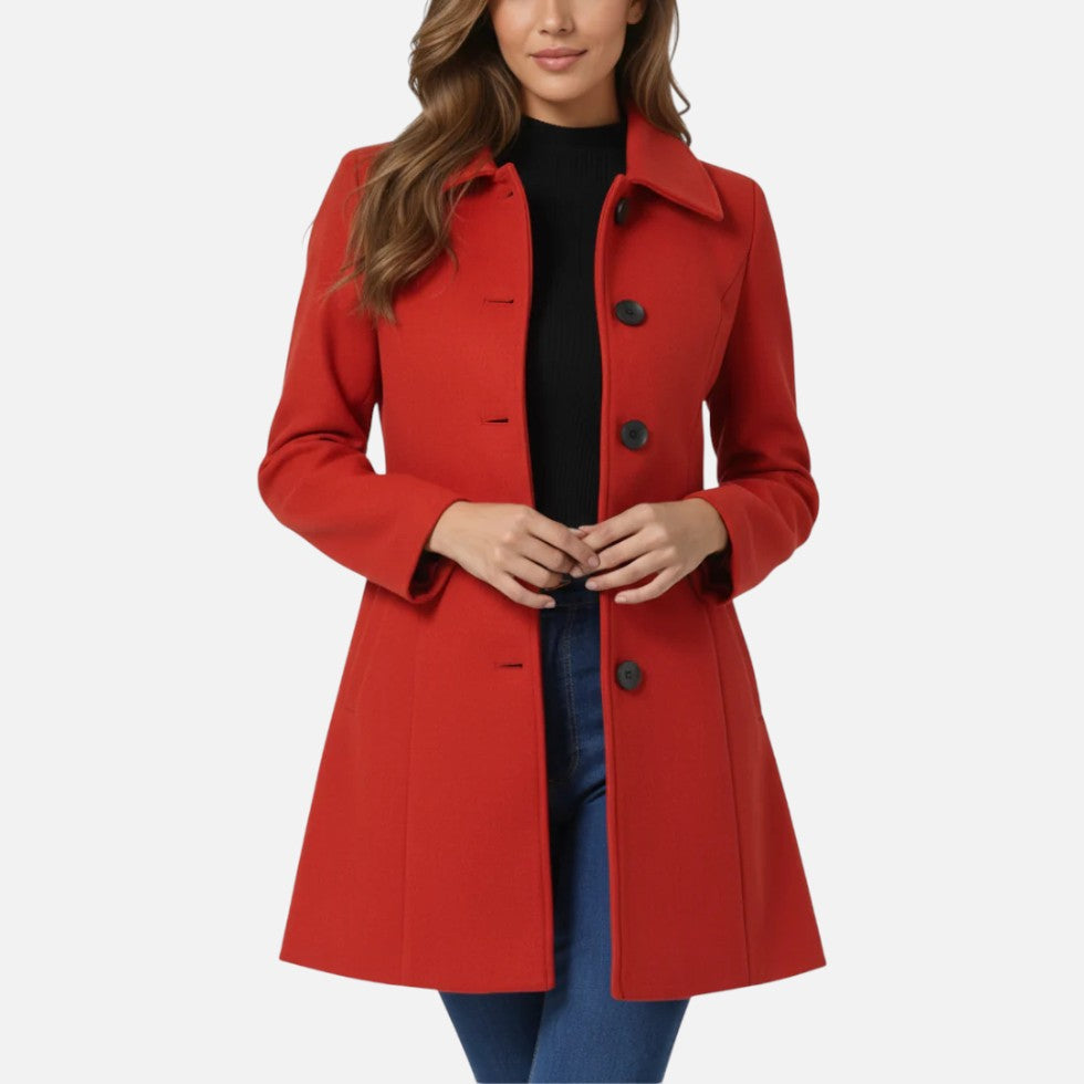 Eleganter Damenmantel mit klassischer Knopfleiste