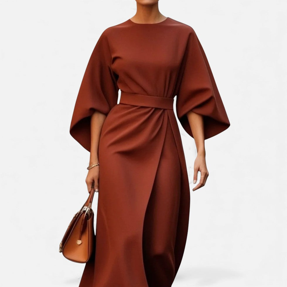 Elegantes Langarm Midikleid Damen