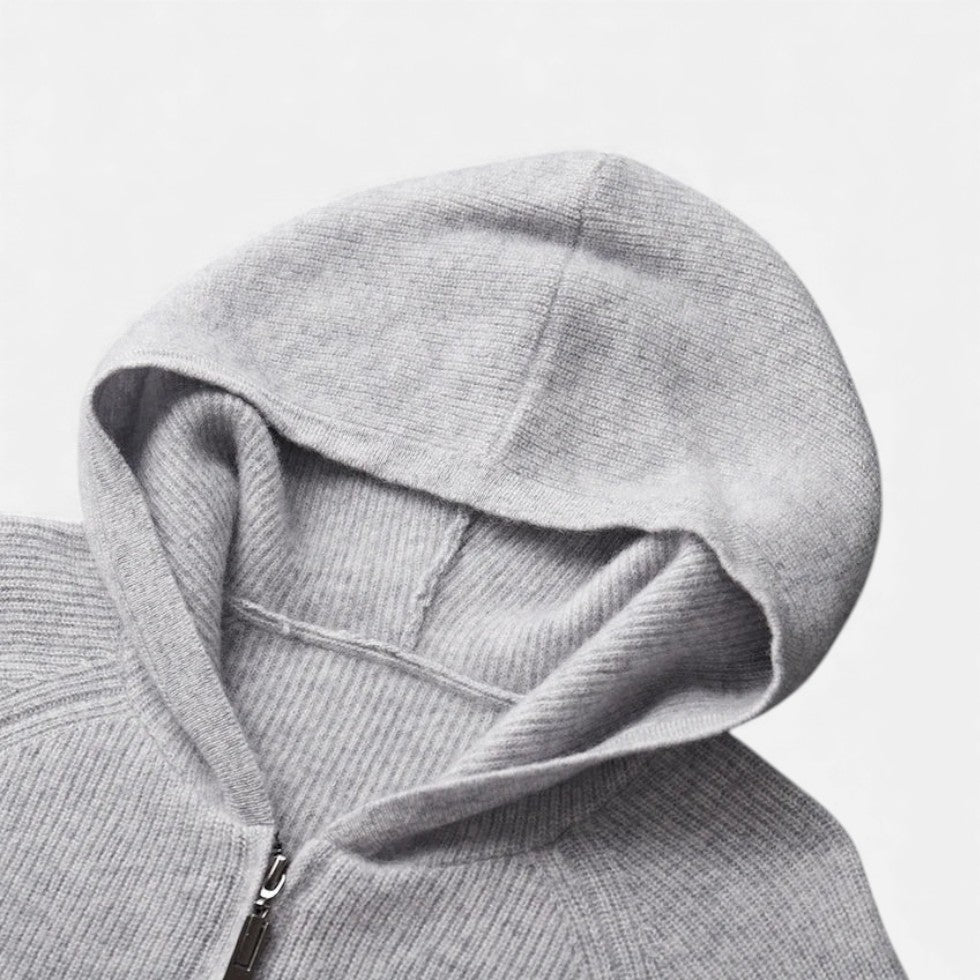 Herren Strick Hoodie mit Reißverschluss