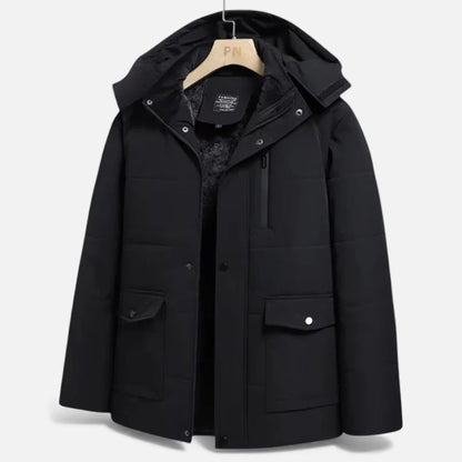 Gefütterte Winterjacke mit Kapuze Herren