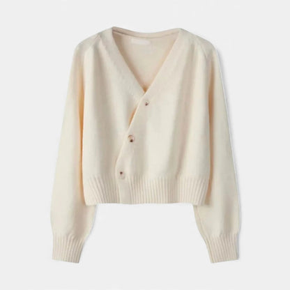 Damen Wollstrickjacke mit Knopfleiste