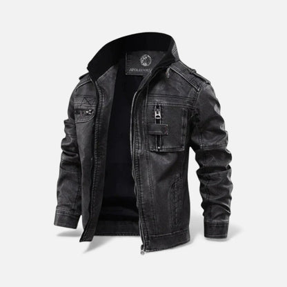 Herren Kunstlederjacke mit modernem Schnitt