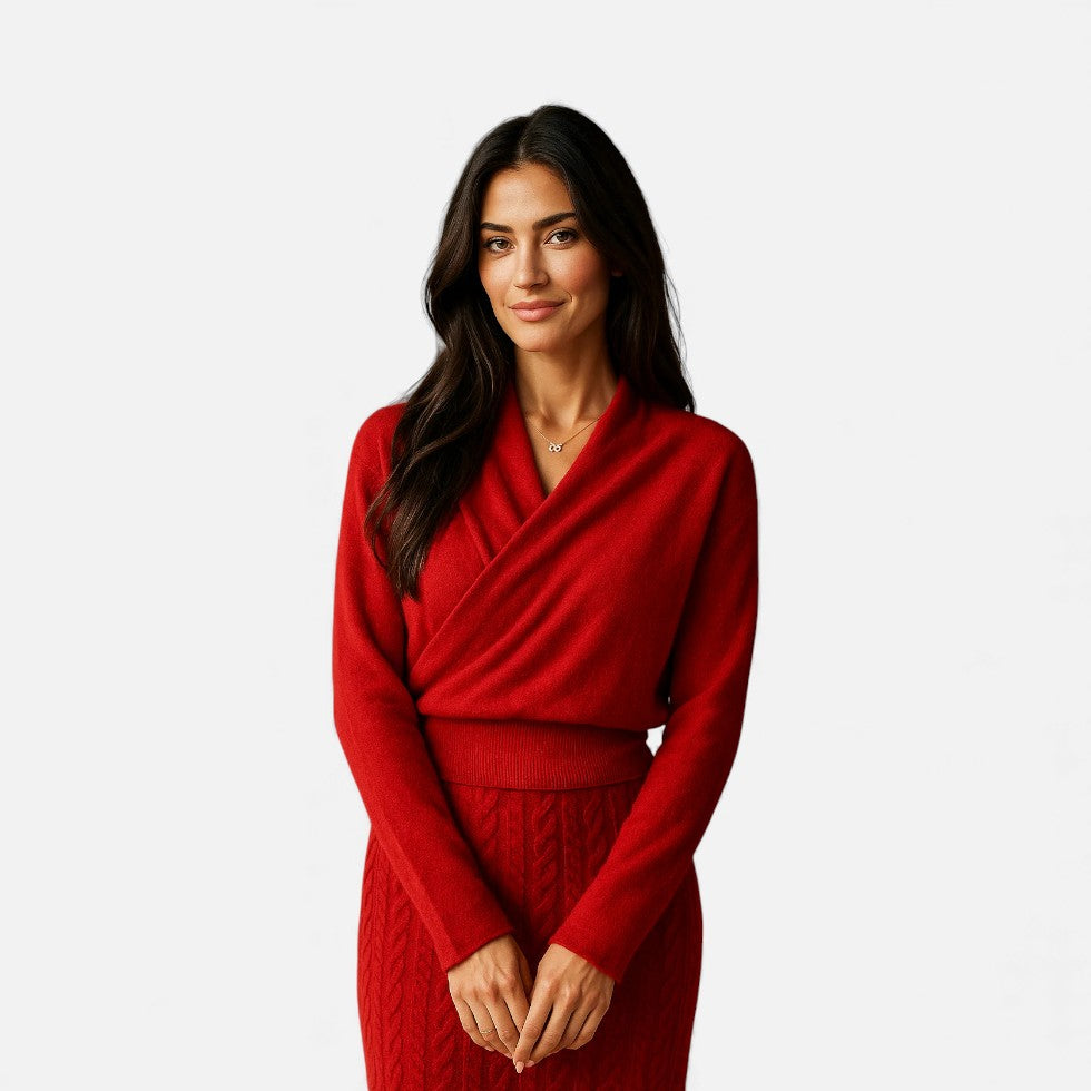 Damen Wickelpullover aus Kaschmir