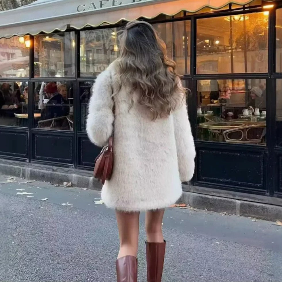 Kunstpelz Mantel für Damen