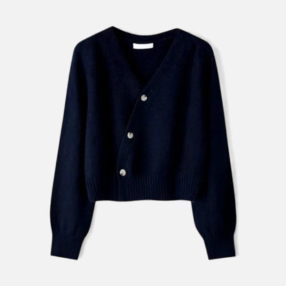 Damen Wollstrickjacke mit Knopfleiste