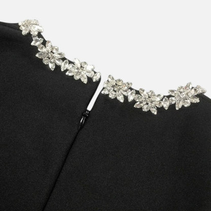 Samt Minikleid mit Ziersteinbesatz