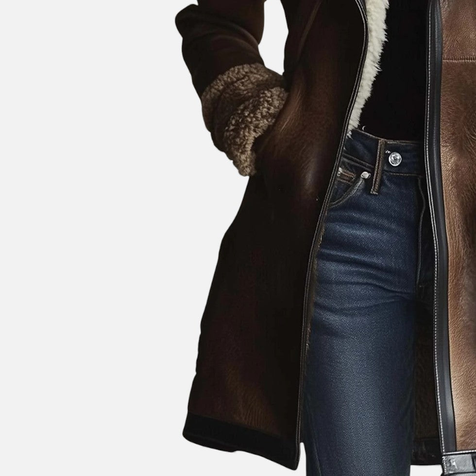 Damen Lammfellmantel mit Warmfutter