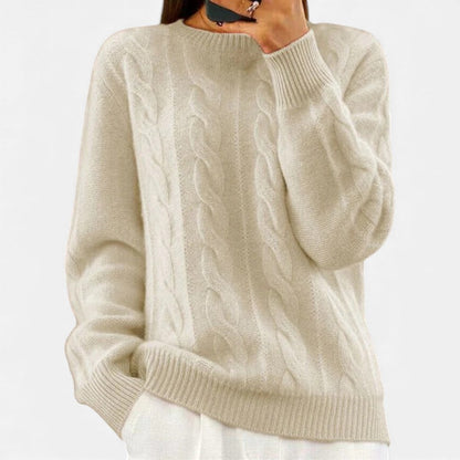 Damen Strickpullover mit Zopfmuster