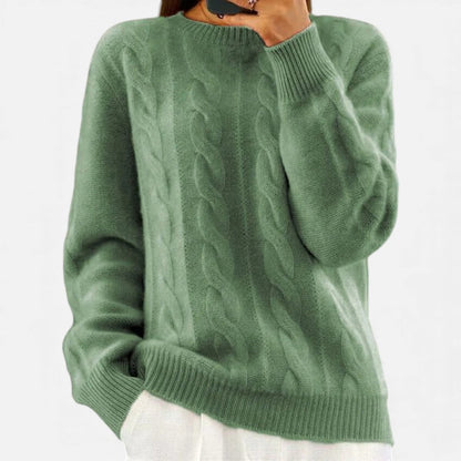 Damen Strickpullover mit Zopfmuster