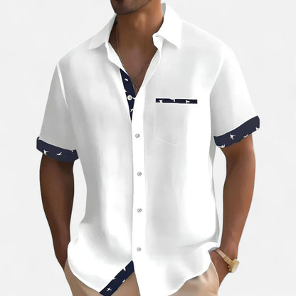 Kurzarmhemd mit Kontrastdetails für Herren