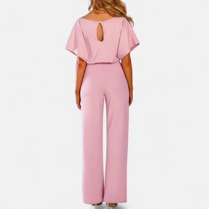 Eleganter Jumpsuit mit Bindegürtel und weitem Bein