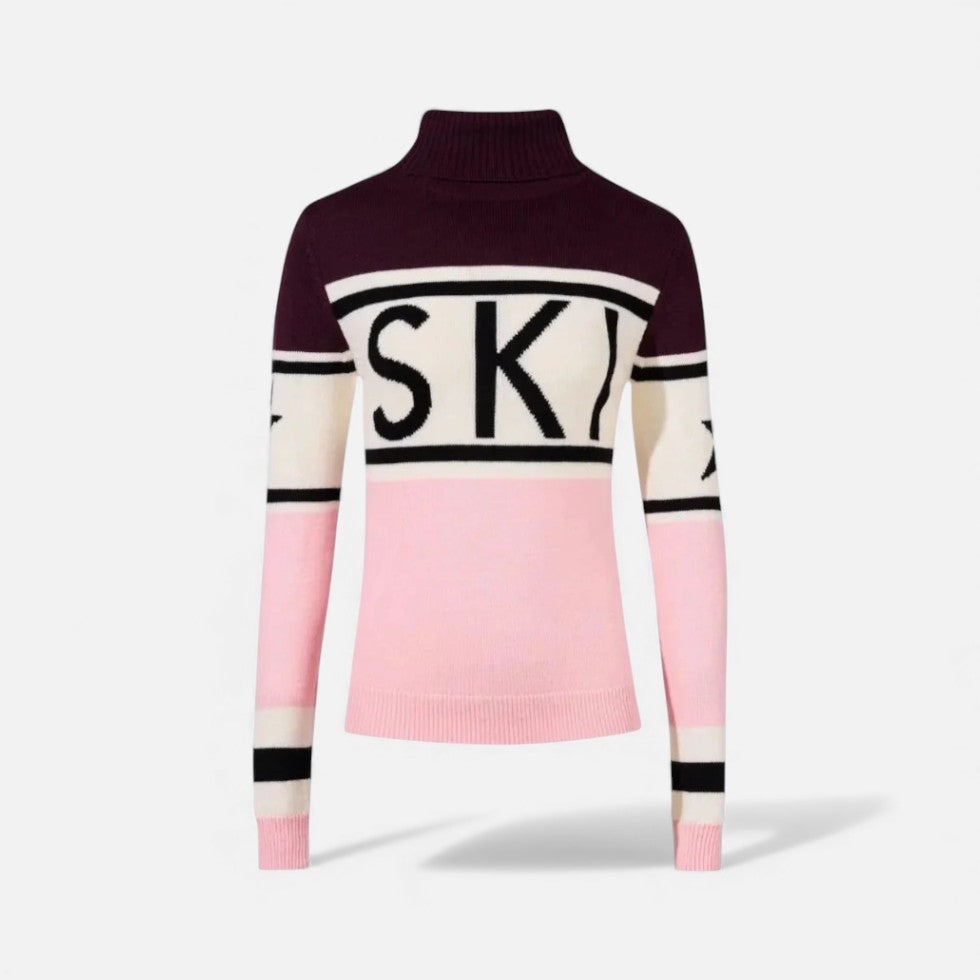 Damen Rollkragenpullover mit Ski Schriftzug