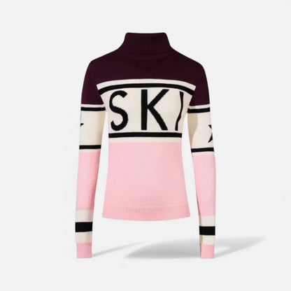 Damen Rollkragenpullover mit Ski Schriftzug