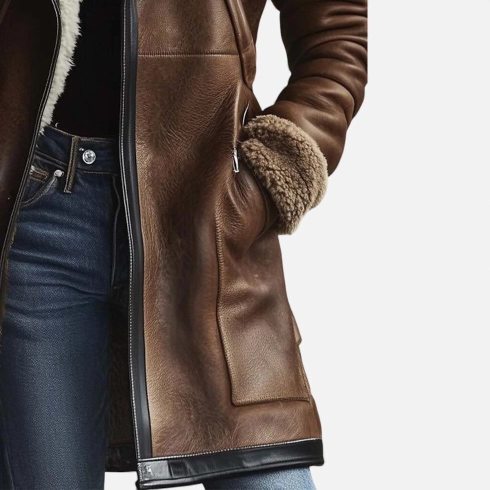 Damen Lammfellmantel mit Warmfutter