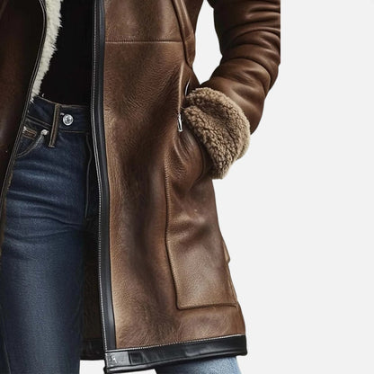 Damen Lammfellmantel mit Warmfutter