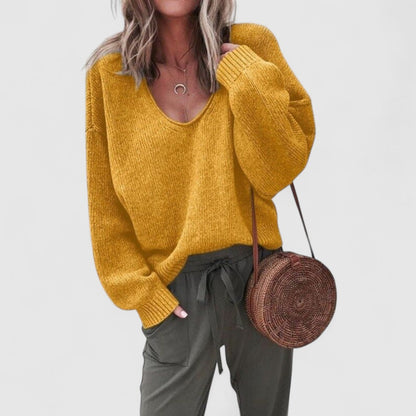 Strickpullover mit V-Ausschnitt und lockerer Passform