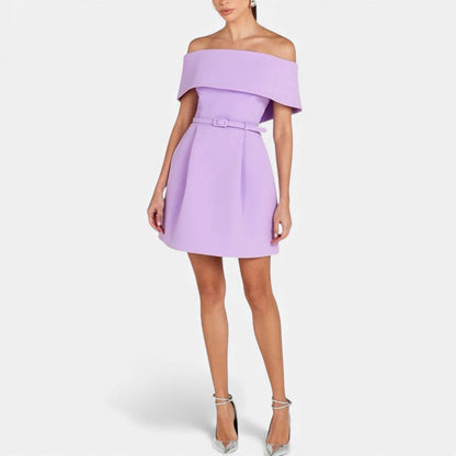 Schulterfreies Cocktailkleid Damen mit elegantem Faltendetail