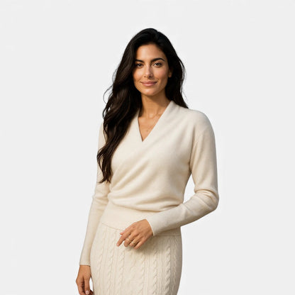 Damen Wickelpullover aus Kaschmir