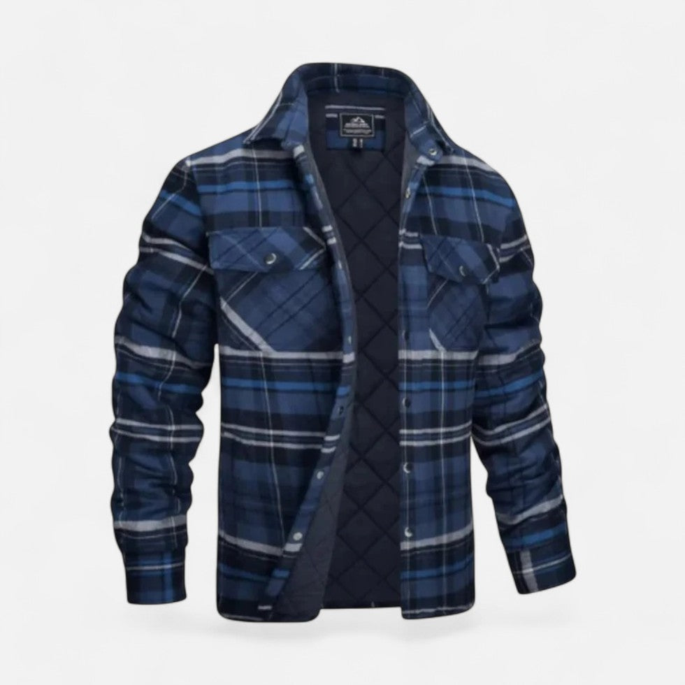 Herren Gefüttertes Flanellhemd mit Karomuster