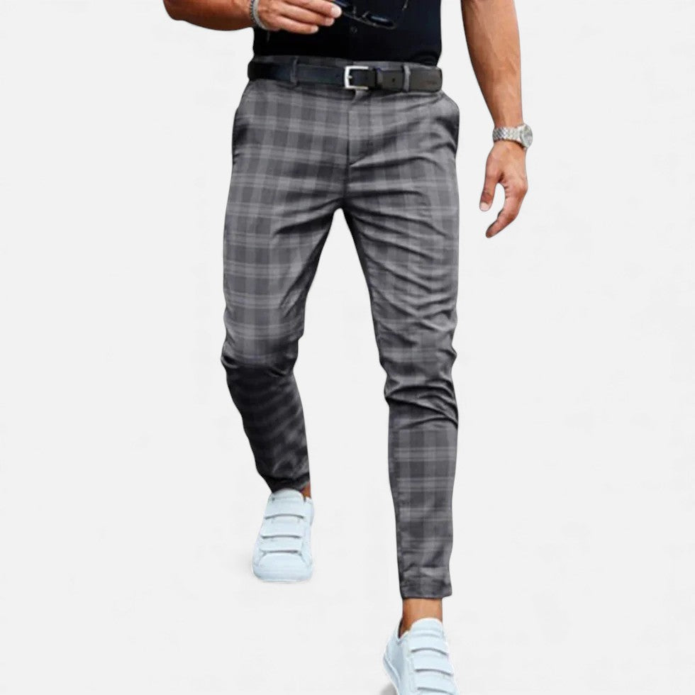 Karierte Wollhose für Herren