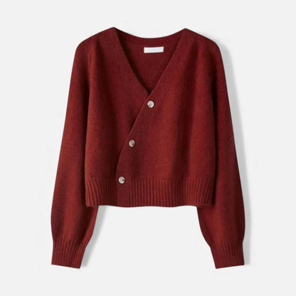 Damen Wollstrickjacke mit Knopfleiste