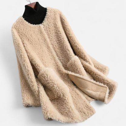 Kuscheliger Oversize Damen Mantel mit Teddyfelloptik