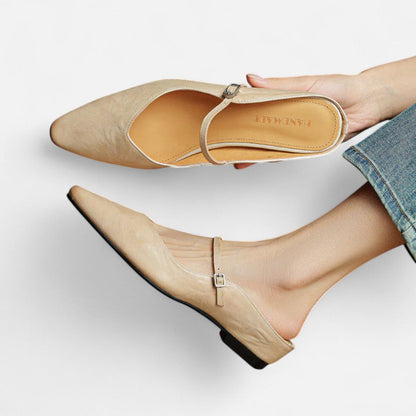 Mules mit Riemchen und spitzer Zehenpartie für Damen