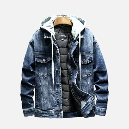 Jeansjacke mit Kapuze und herausnehmbarer Weste