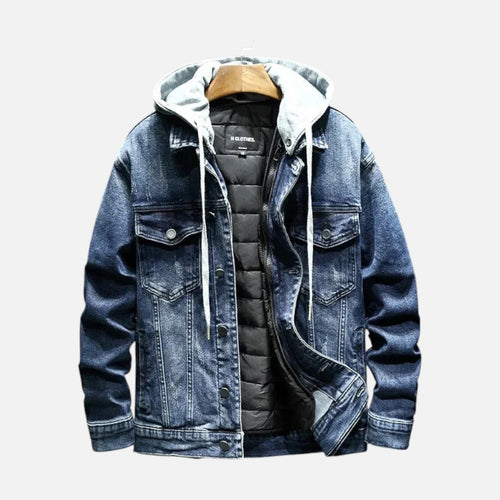 Jeansjacke mit Kapuze und herausnehmbarer Weste